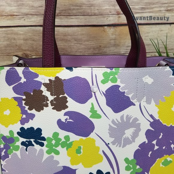 Kate spade sam swing flora medium satchel purple - Picture 7 of 15